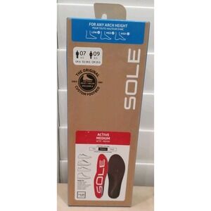 SOLE Active Medium Plantar Fasciitis Relief Arch Support Insoles M 07/ W 09 Red